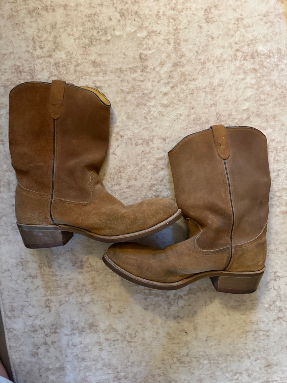 Women's Brown Suede Western Heeled Boots